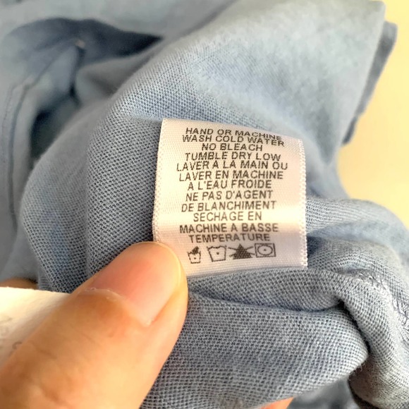 3/$15 NEW Marika Distressed V-neck 100% Cotton Tee Light Blue - Picture 8 of 8